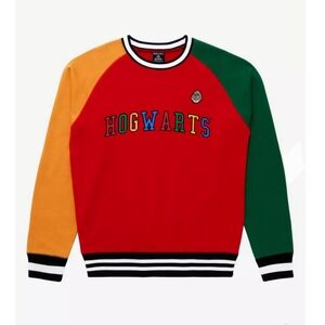 Harry Potter Hogwarts Colorblock Collegiate Crewneck Sweatshirt Size XL